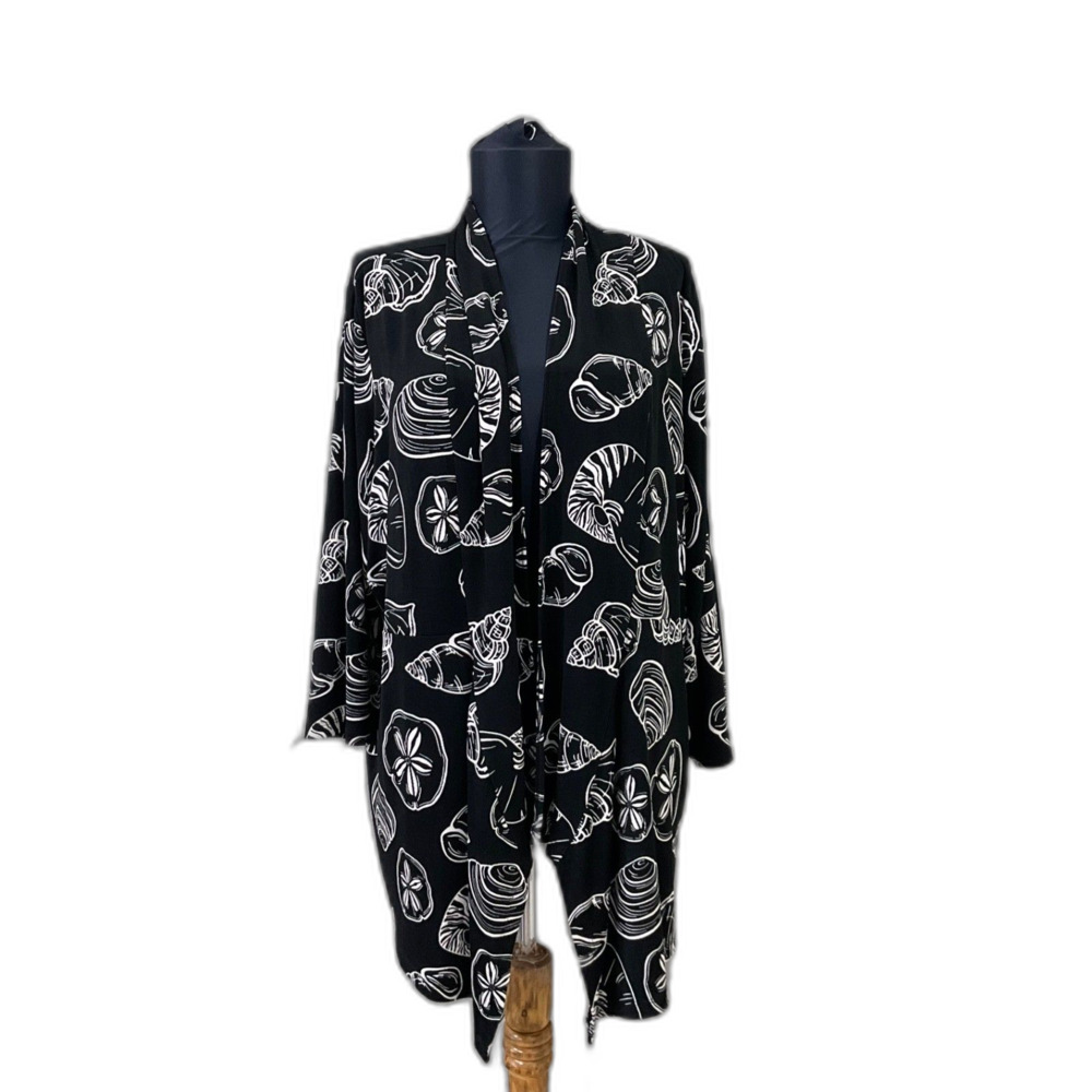 Chicos Travelers Cardigan women's 3P/US XLP petite Open Front Flowy Slinky